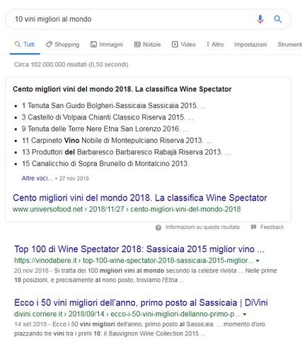 vino in google